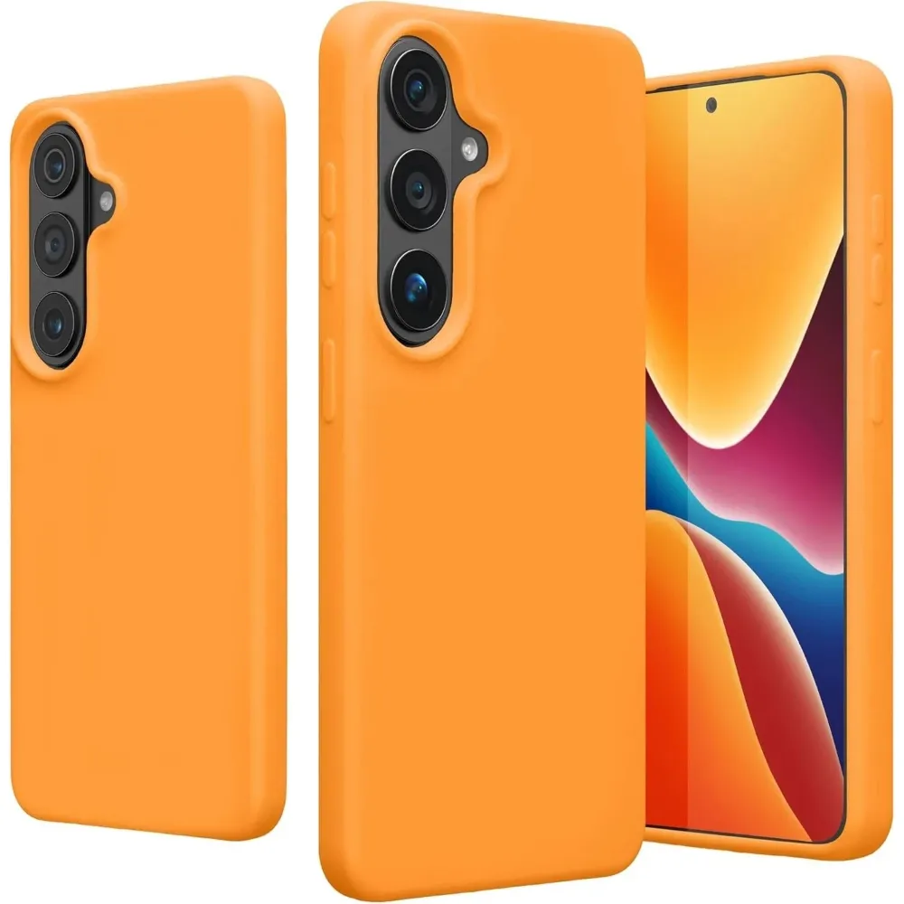 For-Samsung-Galaxy-S26-Shockproof-Rubber-Silicone-Protective-Bumper-Case-Cover-Black-5 Samsung Galaxy S26 Shockproof Silicone Bumper Case – Orange Protective Cover - Image 1