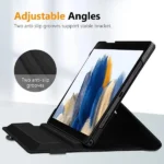 Galaxy Tab A9 Plus Case – Black 360° Rotating Flip Stand - Image 2