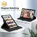 Galaxy Tab A9 Plus Case – Black 360° Rotating Flip Stand - Image 3