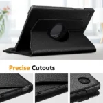 Galaxy Tab A9 Plus Case – Black 360° Rotating Flip Stand - Image 5
