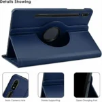 Tab A9 Plus Case – Navy Blue 360° Rotating Flip Stand - Image 5