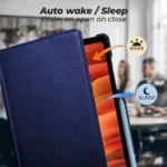 Tab A9 Plus Case – Navy Blue 360° Rotating Flip Stand - Image 2