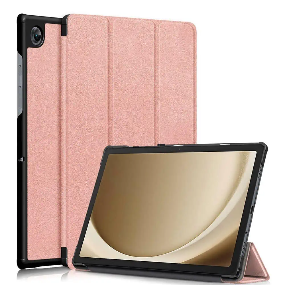 For-Samsung-Galaxy-Tab-A9-Plus-Folio-Smart-Leather-Magnetic-Stand-Case-Cover-Rose-Gold Tab A9 Plus Case – Rose Gold Magnetic Folio Stand Cover - Image 1
