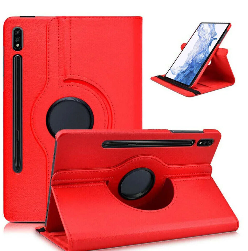 For-Samsung-Galaxy-Tab-S6-Lite-10.4″-SM-P610-P615-Leather-Case-360-Degree-Rotate-Smart-Stand-Cover-Red Samsung Galaxy Tab S6 Lite 10.4 SM-P610/P615 Red 360° Rotating Leather Stand Case - Image 1