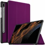 Samsung Galaxy Tab S8 Ultra 14.6 Purple S Pen Holder Leather Magnetic Case - Image 2