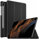 Samsung Galaxy Tab S8 Ultra 14.6 Black S Pen Holder Leather Magnetic Case