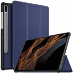 Samsung Galaxy Tab S8 Ultra 14.6 Navy Blue S Pen Holder Leather Case - Image 2