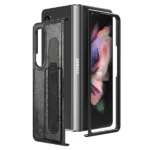 Samsung Galaxy Z Fold 5 5G Cyan Blue PU Leather S Pen Holder Case - Image 2