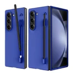 Samsung Galaxy Z Fold 7 Slim Matte Silicone Case with S Pen Holder – Blue