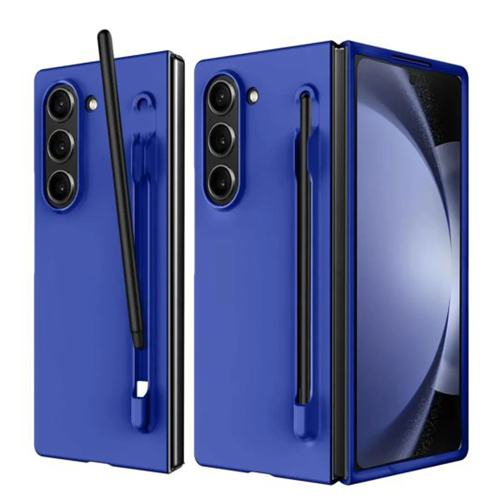 For-Samsung-Galaxy-Z-Fold-7-Slim-Matte-Silicone-Case-With-S-Pen-Holder-Slim-Shockproof-Cover-Pink-2 Samsung Galaxy Z Fold 7 Slim Matte Silicone Case with S Pen Holder – Blue - Image 1