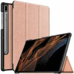 Samsung Galaxy Tab S8 Ultra 14.6 Rose Gold S Pen Holder Leather Magnetic Case