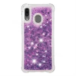 Samsung Galaxy A20 Purple Smart Shockproof Dynamic Liquid Glitter Stars Case - Image 2