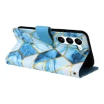 Samsung Galaxy S23 Marble Wallet Case – Blue - Image 3