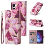 Samsung Galaxy S23 Marble Wallet Case – Purple