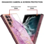 Samsung Galaxy S22 Ultra Marble Pink Slim Case - Image 5
