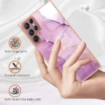 Samsung Galaxy S22 Ultra Marble Pink Slim Case - Image 4