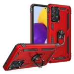 Samsung Galaxy A72 Red Magnetic Ring Rugged Shockproof Heavy Duty Protective Case Cover