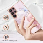 Samsung Galaxy S22 Ultra Marble Pink Slim Case - Image 2
