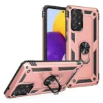 Samsung Galaxy A72 Rose Gold Magnetic Ring Rugged Shockproof Heavy Duty Protective Case Cover