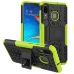 Samsung Galaxy A20 Green Heavy Duty Tough Kickstand Shockproof Rugged Case