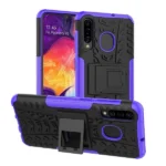 Samsung Galaxy A20 Purple Heavy Duty Tough Kickstand Shockproof Rugged Case