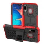 Samsung Galaxy A20 Red Heavy Duty Tough Kickstand Shockproof Rugged Case