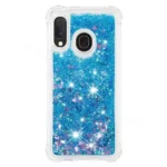 Samsung Galaxy A20 Blue Smart Shockproof Dynamic Liquid Glitter Stars Case - Image 3