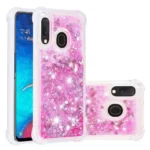 Samsung Galaxy A20 Pink Smart Shockproof Dynamic Liquid Glitter Stars Case