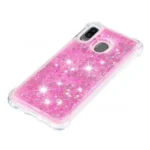 Samsung Galaxy A20 Pink Smart Shockproof Dynamic Liquid Glitter Stars Case - Image 4