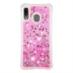 Samsung Galaxy A20 Pink Smart Shockproof Dynamic Liquid Glitter Stars Case - Image 5