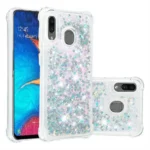 Samsung Galaxy A20 White Smart Shockproof Dynamic Liquid Glitter Stars Case
