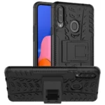 Samsung Galaxy A20s Black Heavy Duty Tough Kickstand Shockproof Rugged Case - Image 2
