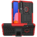 Samsung Galaxy A20s Red Heavy Duty Tough Kickstand Shockproof Rugged Case - Image 2