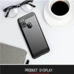 Samsung Galaxy A21s Black Shockproof Heavy Duty Rugged Matte Carbon Fiber Case - Image 5