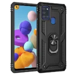 Samsung Galaxy A21s Black Shockproof Magnetic Car Mount Ring Case