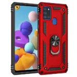 Samsung Galaxy A21s Red Shockproof Magnetic Car Mount Ring Case
