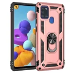 Samsung Galaxy A21s Rose Gold Shockproof Magnetic Car Mount Ring Case