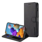 Samsung Galaxy A21s  Wallet Leather Card Holder Flip Case – Black - Image 2