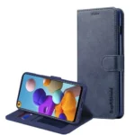 Samsung Galaxy A21s  Wallet Leather Card Holder Flip Case – Blue - Image 2