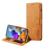 Samsung Galaxy A21s  Wallet Leather Card Holder Flip Case – Brown