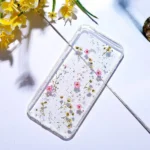 Samsung Galaxy A30 Pink Dry Flower Glitter TPU Shockproof Protective Case - Image 4