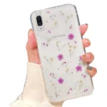 Samsung Galaxy A30 Purple Dry Flower Glitter TPU Shockproof Protective Case