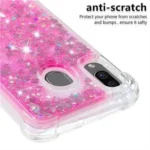 Samsung Galaxy A30 Pink Liquid Glitter Stars Shockproof Bumper Case - Image 3