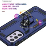 Samsung Galaxy A33 5G Navy Blue Magnetic Ring Rugged Shockproof Case Cover - Image 4