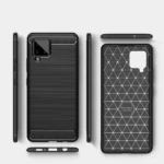 Samsung Galaxy A42 5G Black Shockproof Heavy Duty Rugged Matte Carbon Fiber Case Cover - Image 2