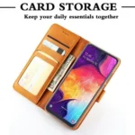 Samsung Galaxy A50  Wallet Leather Flip Case Brown Magnetic Stand - Image 5
