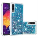 Samsung Galaxy A50 Blue Liquid Glitter Stars Shockproof Bumper Case - Image 2