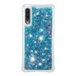 Samsung Galaxy A50 Blue Liquid Glitter Stars Shockproof Bumper Case - Image 3