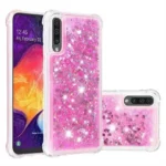 Samsung Galaxy A50 Pink Liquid Glitter Stars Shockproof Bumper Case