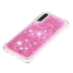 Samsung Galaxy A50 Pink Liquid Glitter Stars Shockproof Bumper Case - Image 5